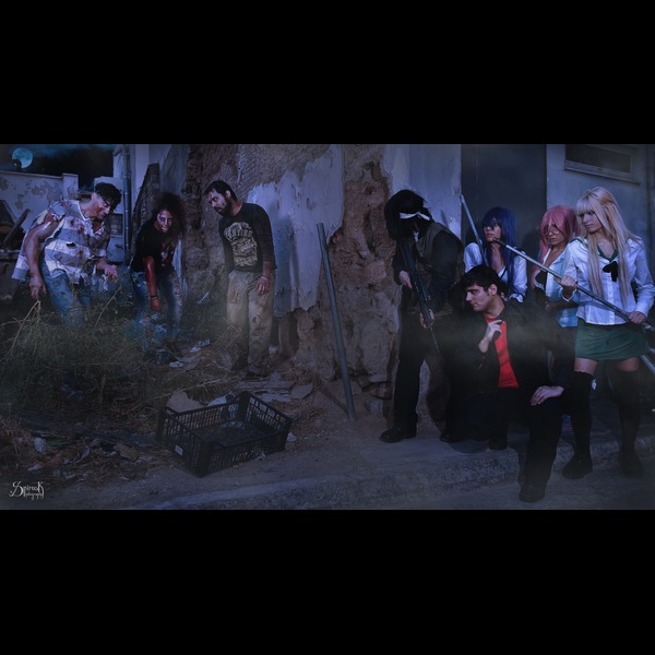 Highschool of the Dead, students vs zombies