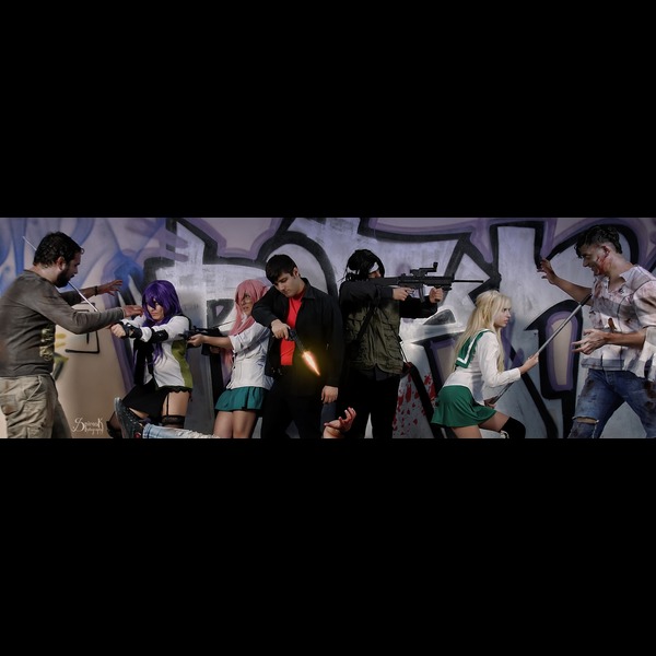 Highschool of the Dead, students vs zombies